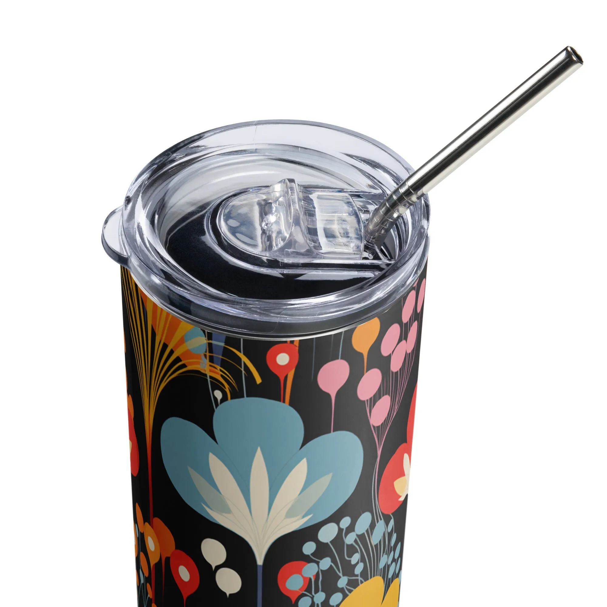 Midnight Garden 20 oz Insulated Stainless Steel Tumbler with Metal Straw