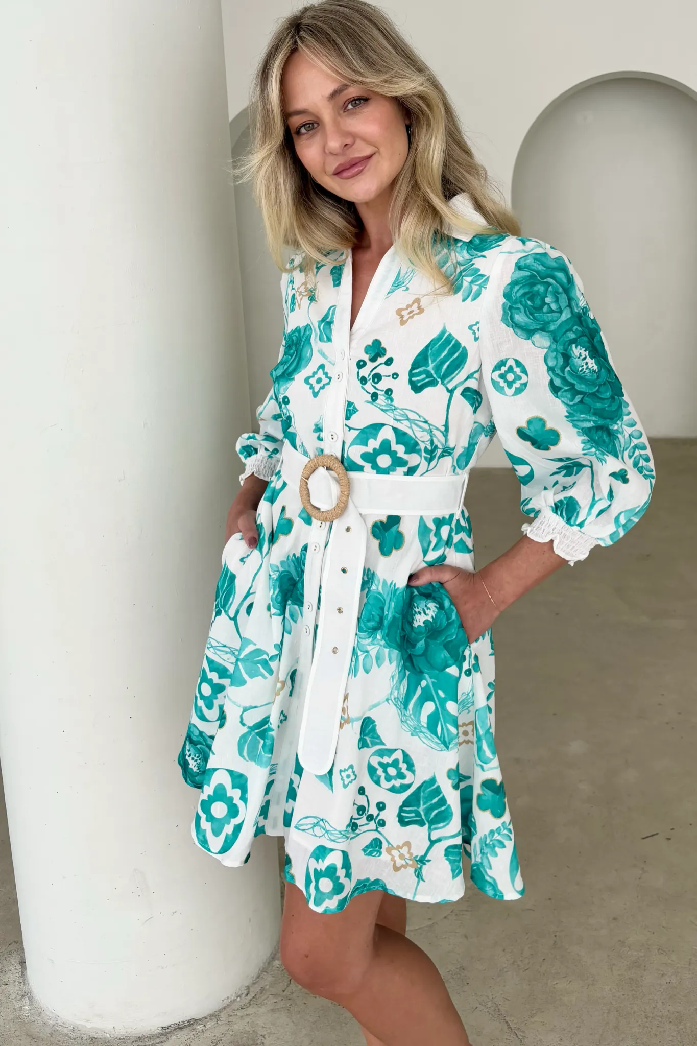 MONARCH SHORT DRESS GREEN
