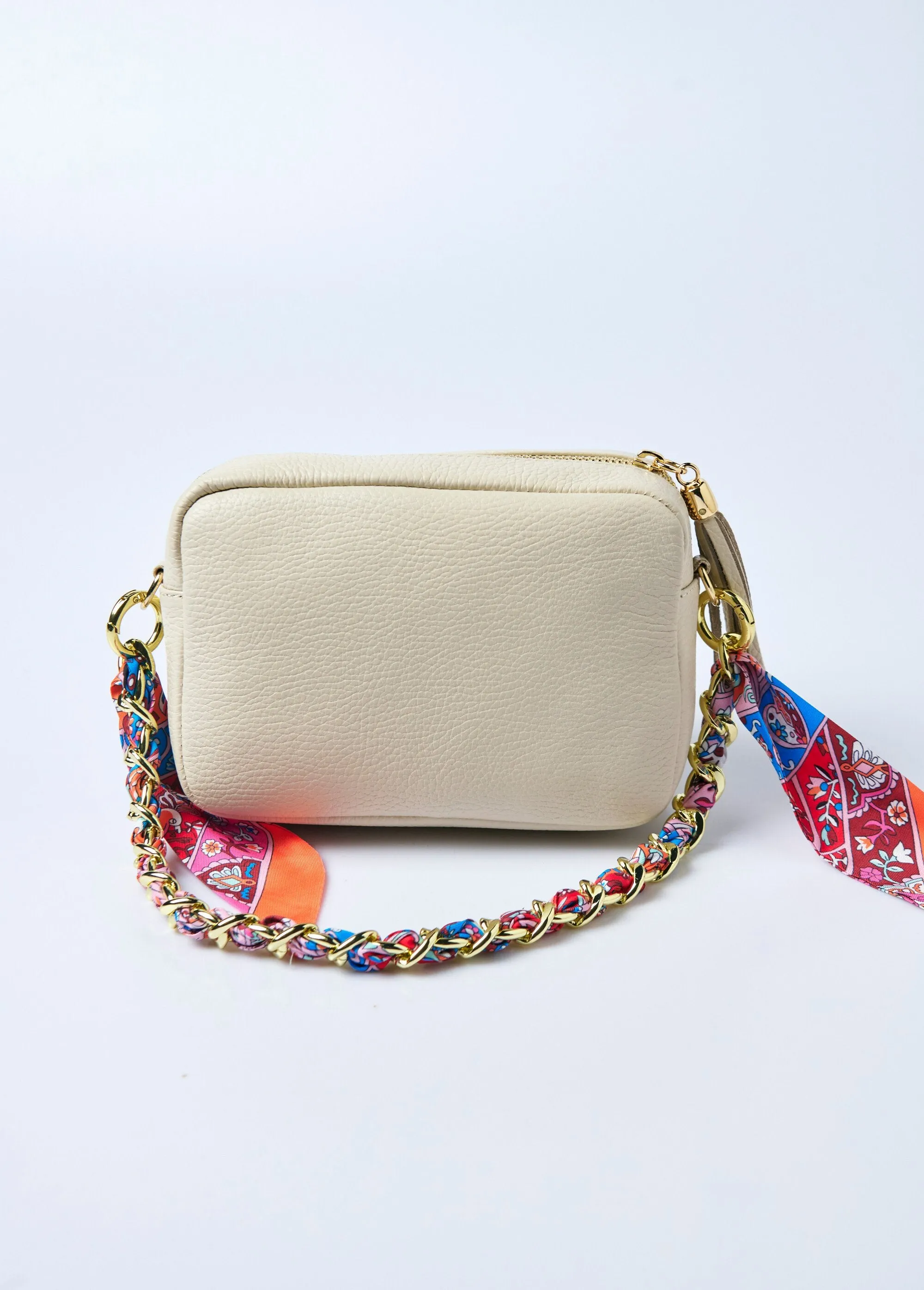 Multifunctional bag chain, floral scarf