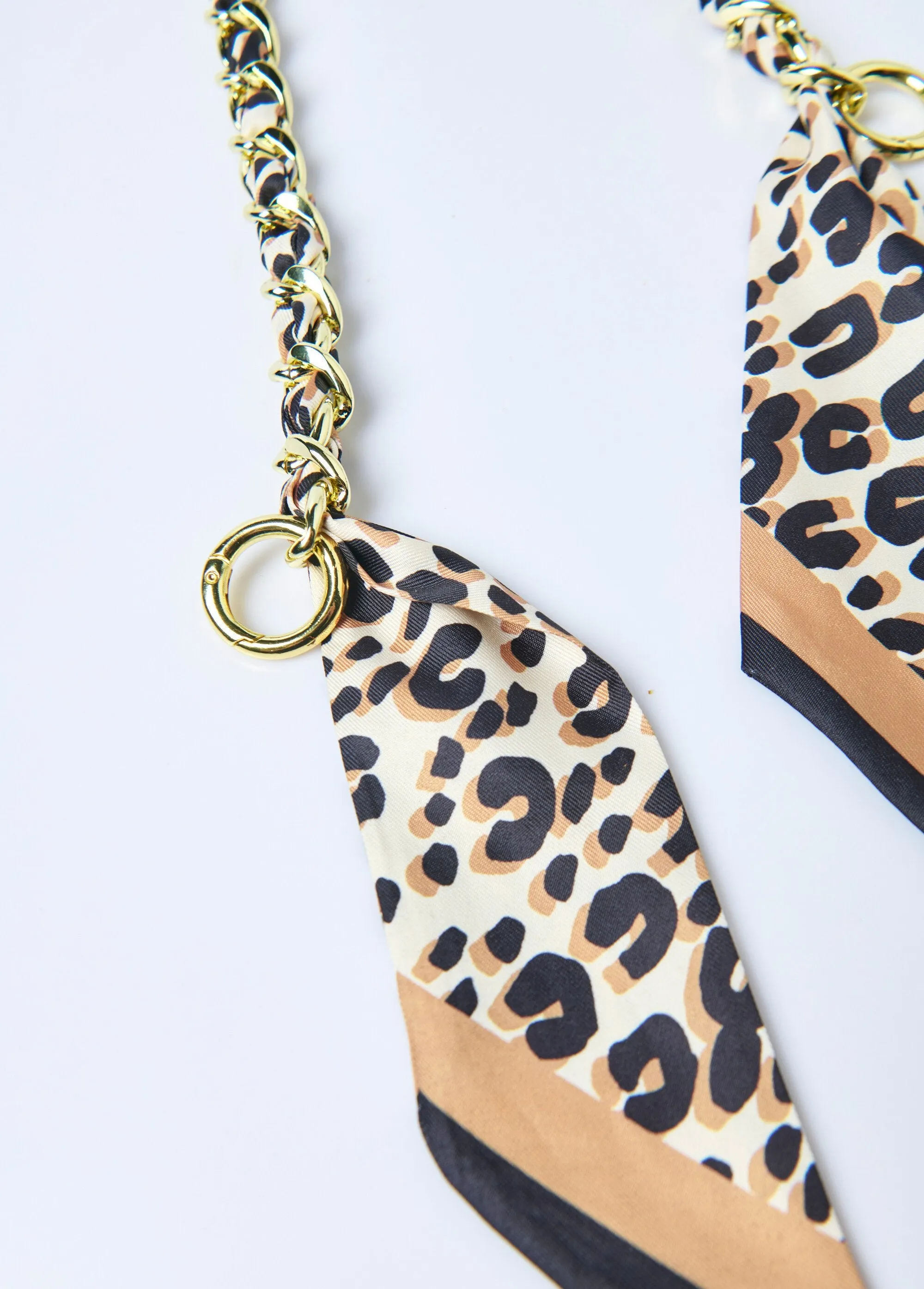 Multifunctional bag chain, leopard scarf