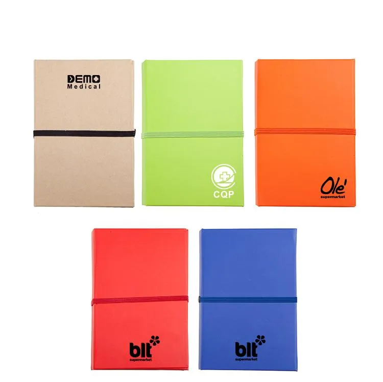 Multifunctional Eco-Friendly Notepad Set With Elastic Band Closure