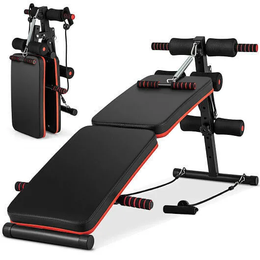 Multifunctional Sit up Bench 4 Position Adjustable Metal Workout Bench - Color: