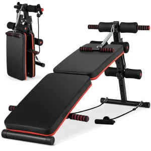 Multifunctional Sit up Bench 4 Position Adjustable Metal Workout Bench - Color: