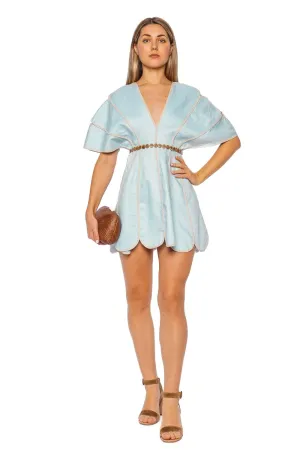 Namika Scalloped Linen Mini Dress