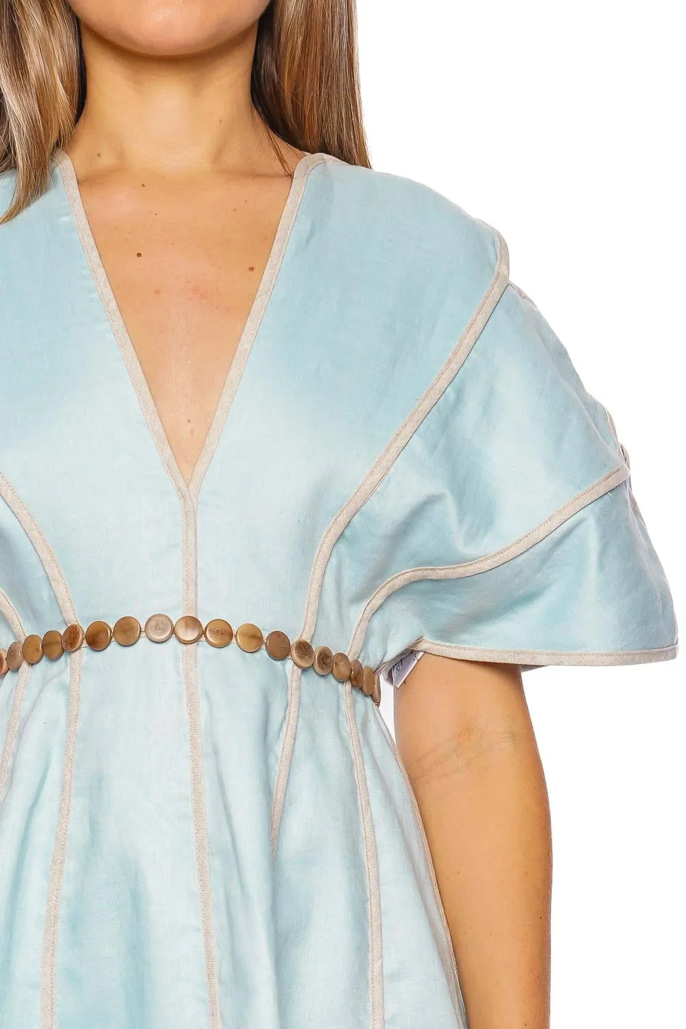 Namika Scalloped Linen Mini Dress