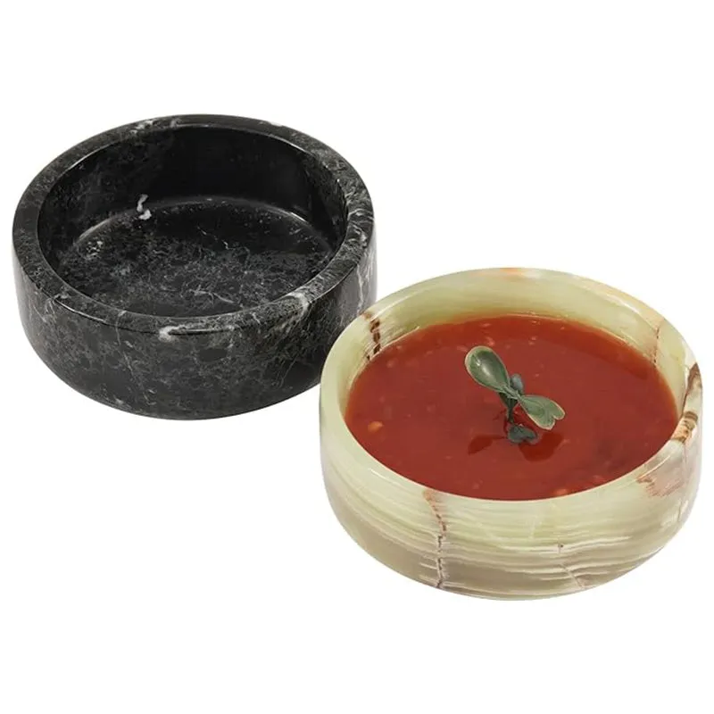 Natural Marble Sauce Cups - Dipping Bowl Cup Set