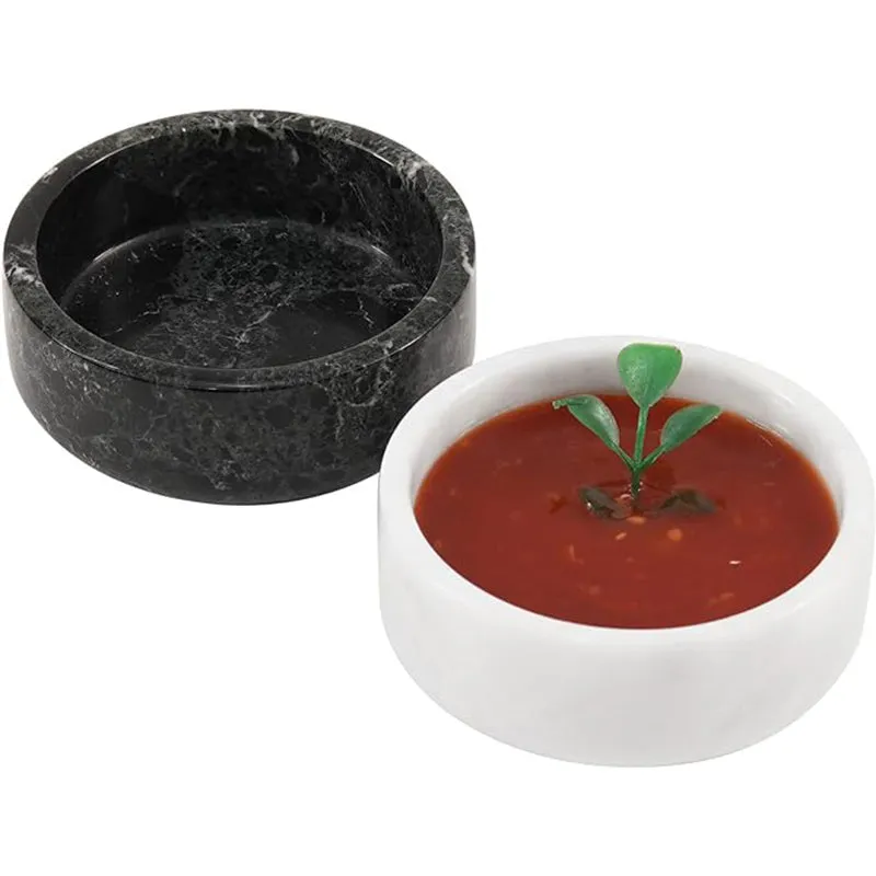 Natural Marble Sauce Cups - Dipping Bowl Cup Set