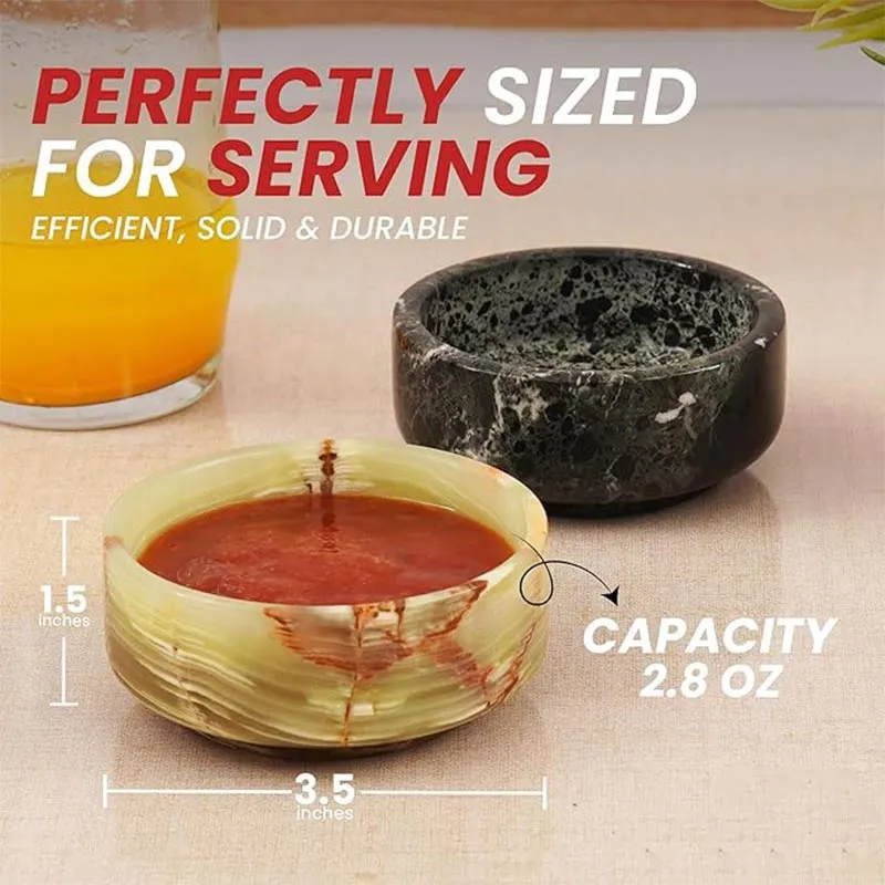 Natural Marble Sauce Cups - Dipping Bowl Cup Set
