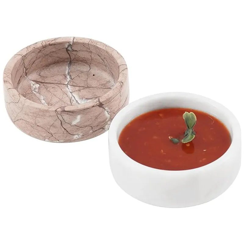 Natural Marble Sauce Cups - Dipping Bowl Cup Set