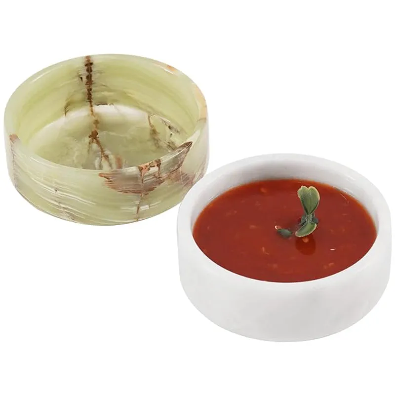 Natural Marble Sauce Cups - Dipping Bowl Cup Set