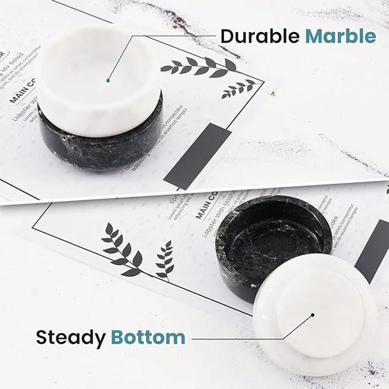 Natural Marble Sauce Cups - Dipping Bowl Cup Set