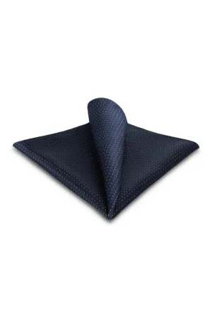 Navy Pin Dot Silk Pocket Square
