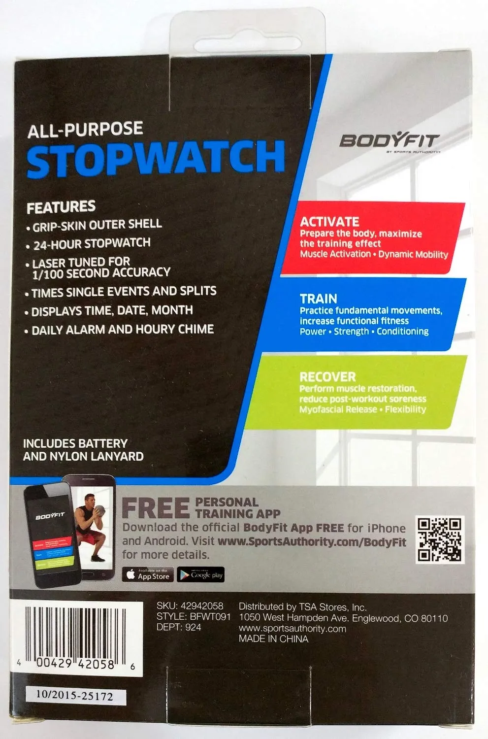 NEW BodyFit All-Purpose Stopwatch Goal Tracking Pedometer