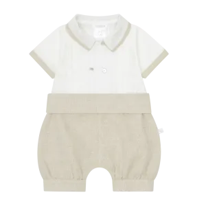 New In Deolinda Boys Beige Romper