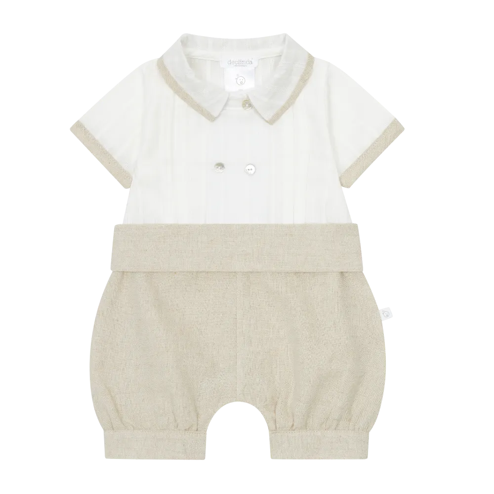 New In Deolinda Boys Beige Romper