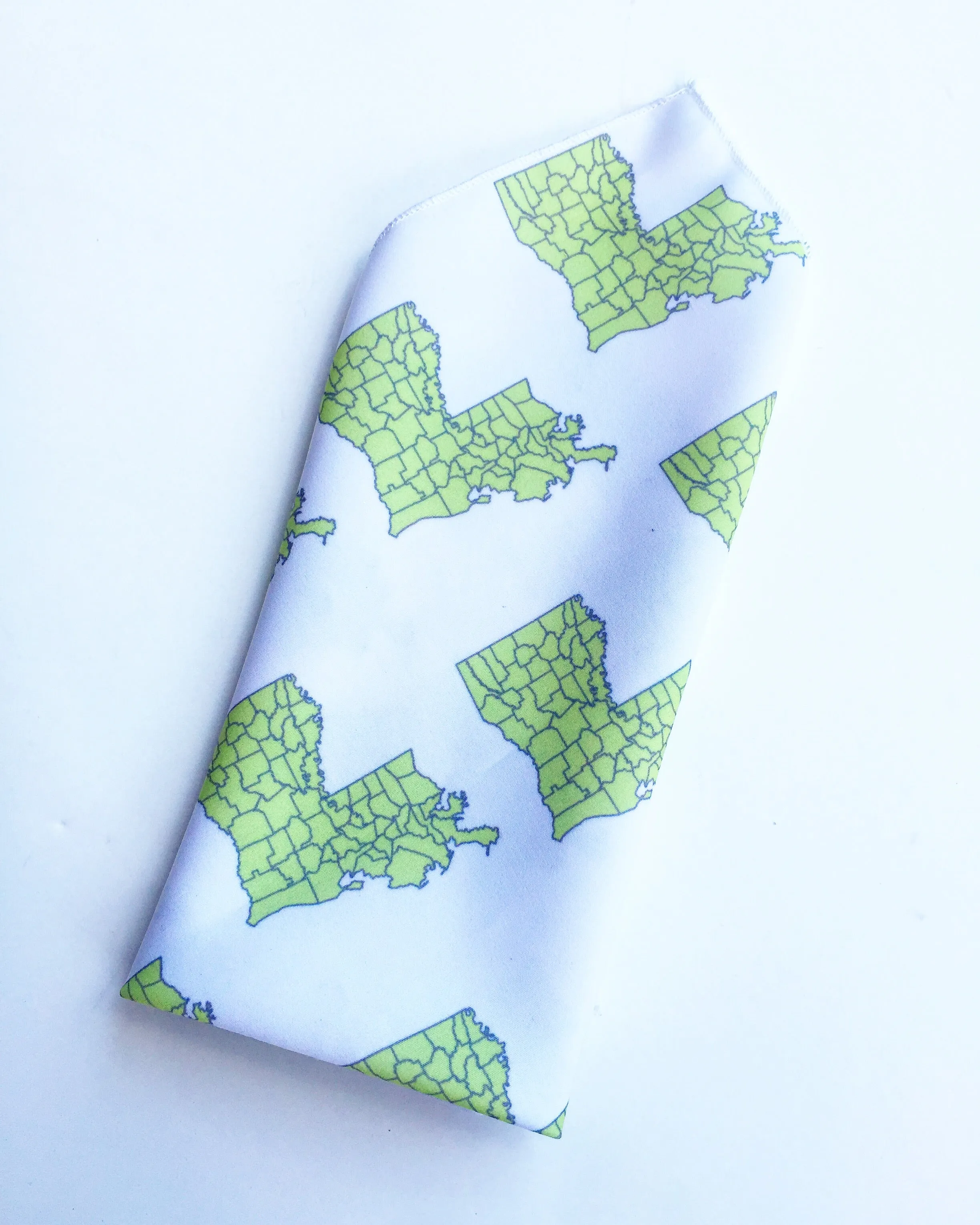 New Orleans Map Silk Pocket Squares