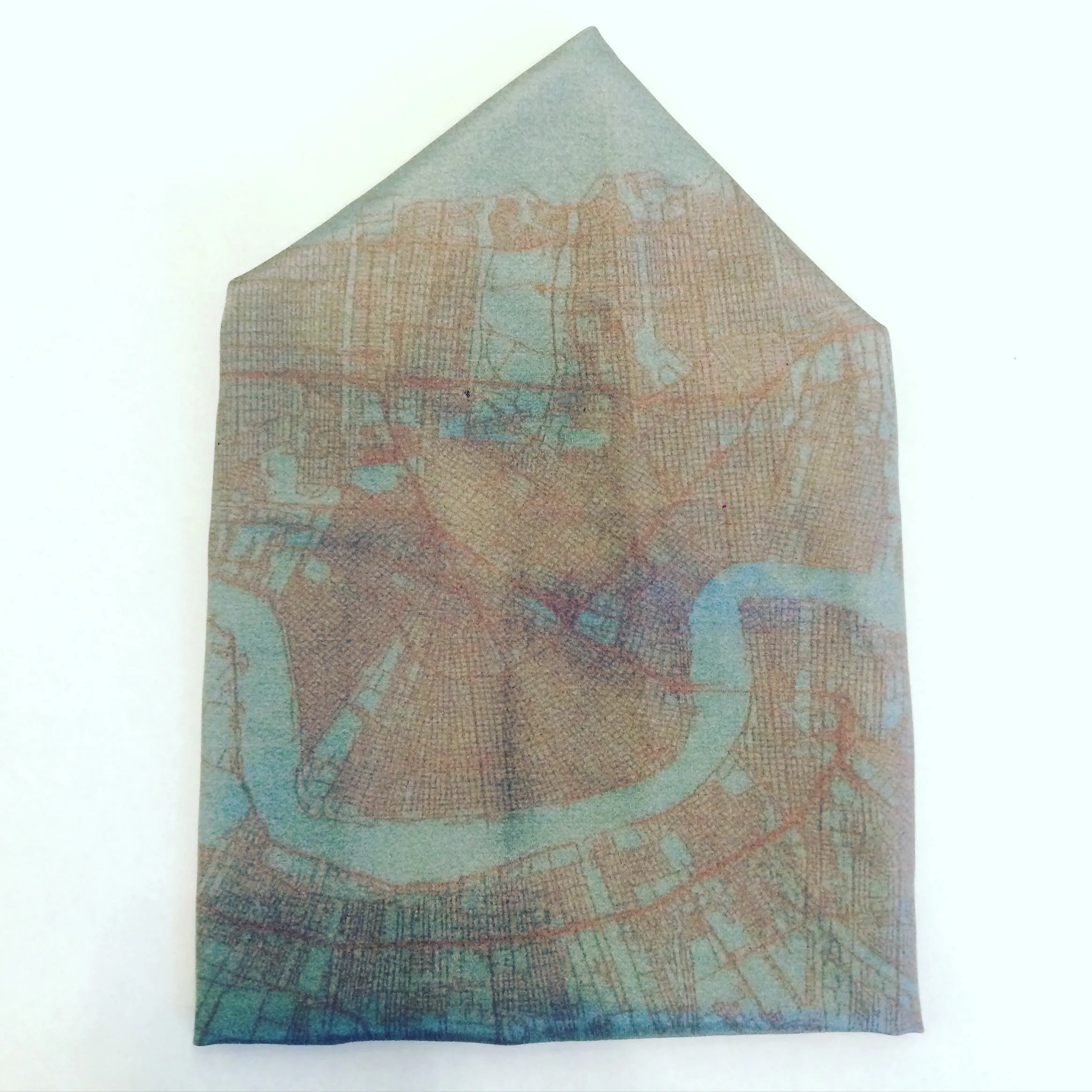 New Orleans Map Silk Pocket Squares