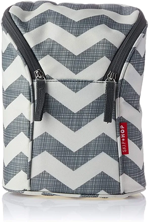New Skip Hop Insulated Breastmilk Cooler And Double Baby Bottle Bag, Chevron