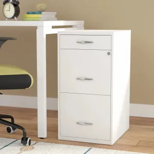 New Space Solutions 18 inch 3 Drawer Metal File Cabinet with Pencil Drawer White, Has small minor marks from transport doesn't affect its use! Retails $200 