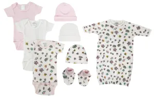 Newborn Baby Girl 8 Pc Layette Sets NC_0586