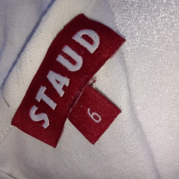NWT STAUD &quot;Cricket&quot; Linen Blend White Mini Dress Size 6