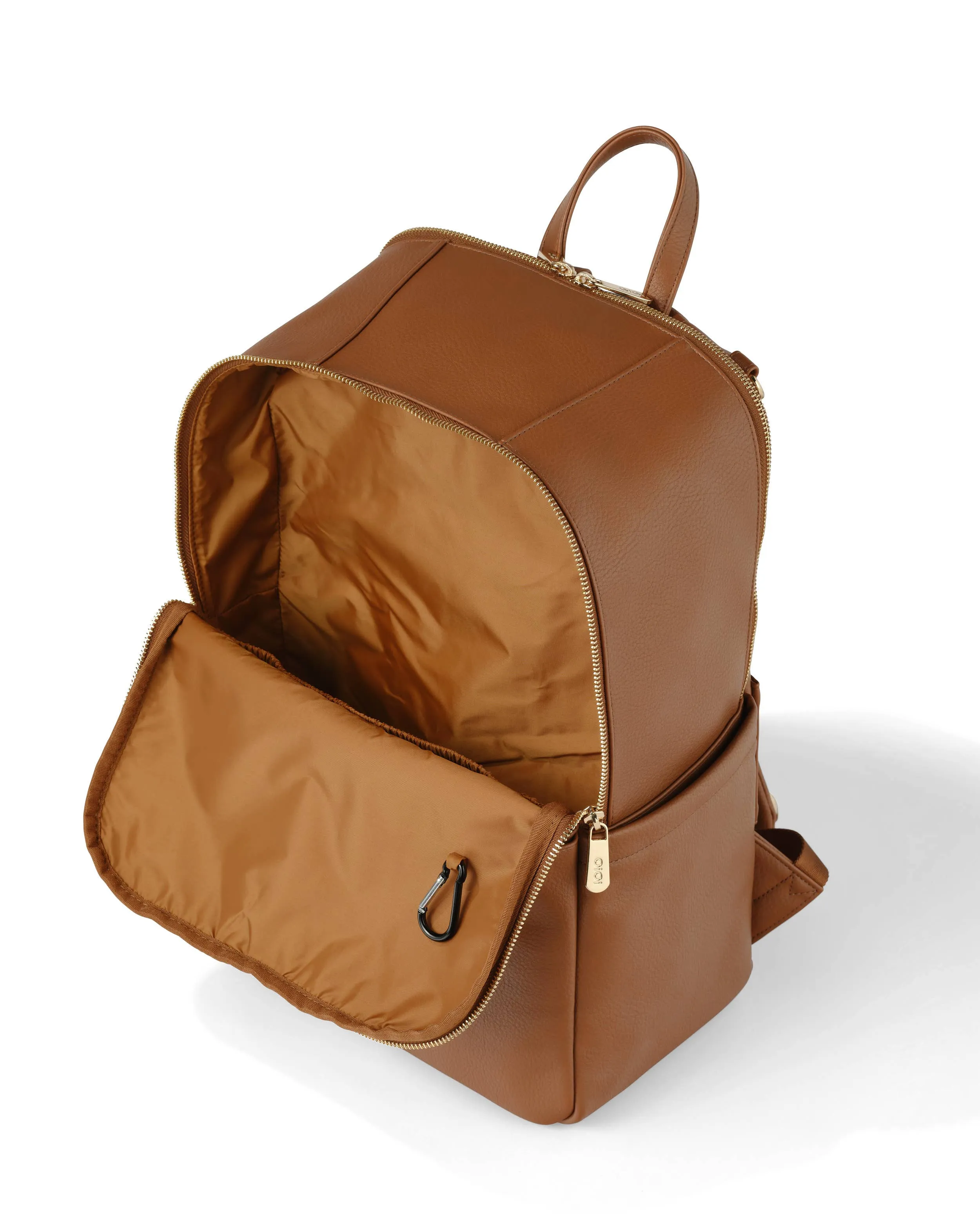 OiOi - Multitasker Nappy Backpack - Chestnut Brown Vegan Leather