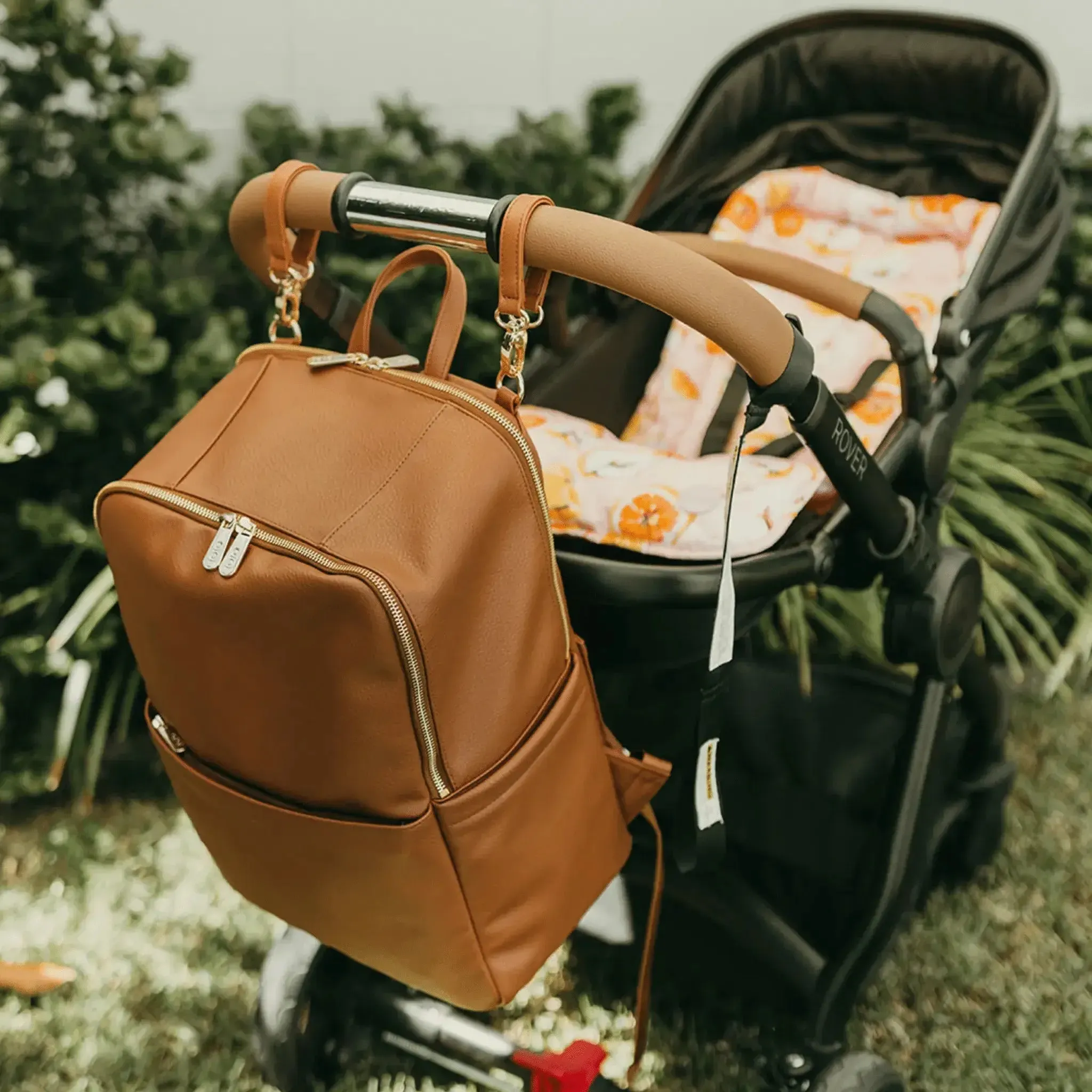 OiOi - Multitasker Nappy Backpack - Chestnut Brown Vegan Leather