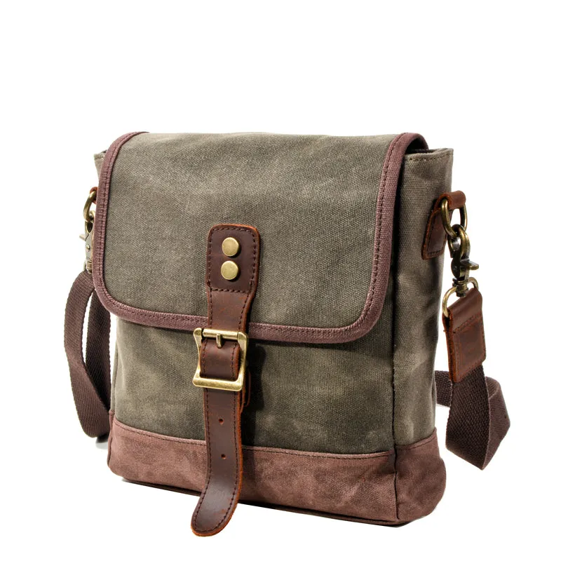 Olive Green waxed Canvas Purse Shoulder Bag