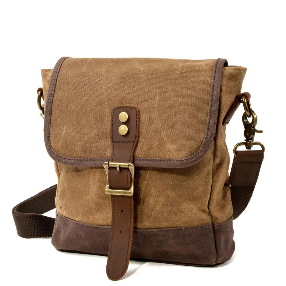 Olive Green waxed Canvas Purse Shoulder Bag