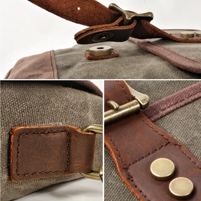 Olive Green waxed Canvas Purse Shoulder Bag