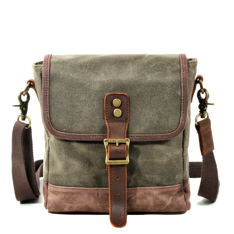 Olive Green waxed Canvas Purse Shoulder Bag