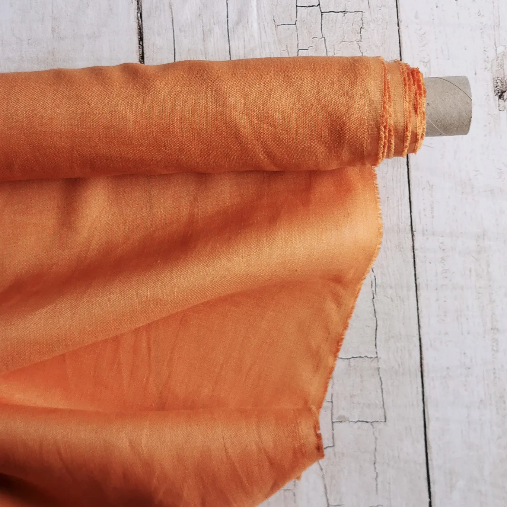 Orange (180) plain colour linen 150gsm