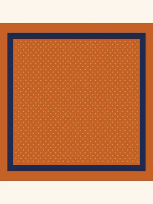 Orange Polka Silk Pocket Square