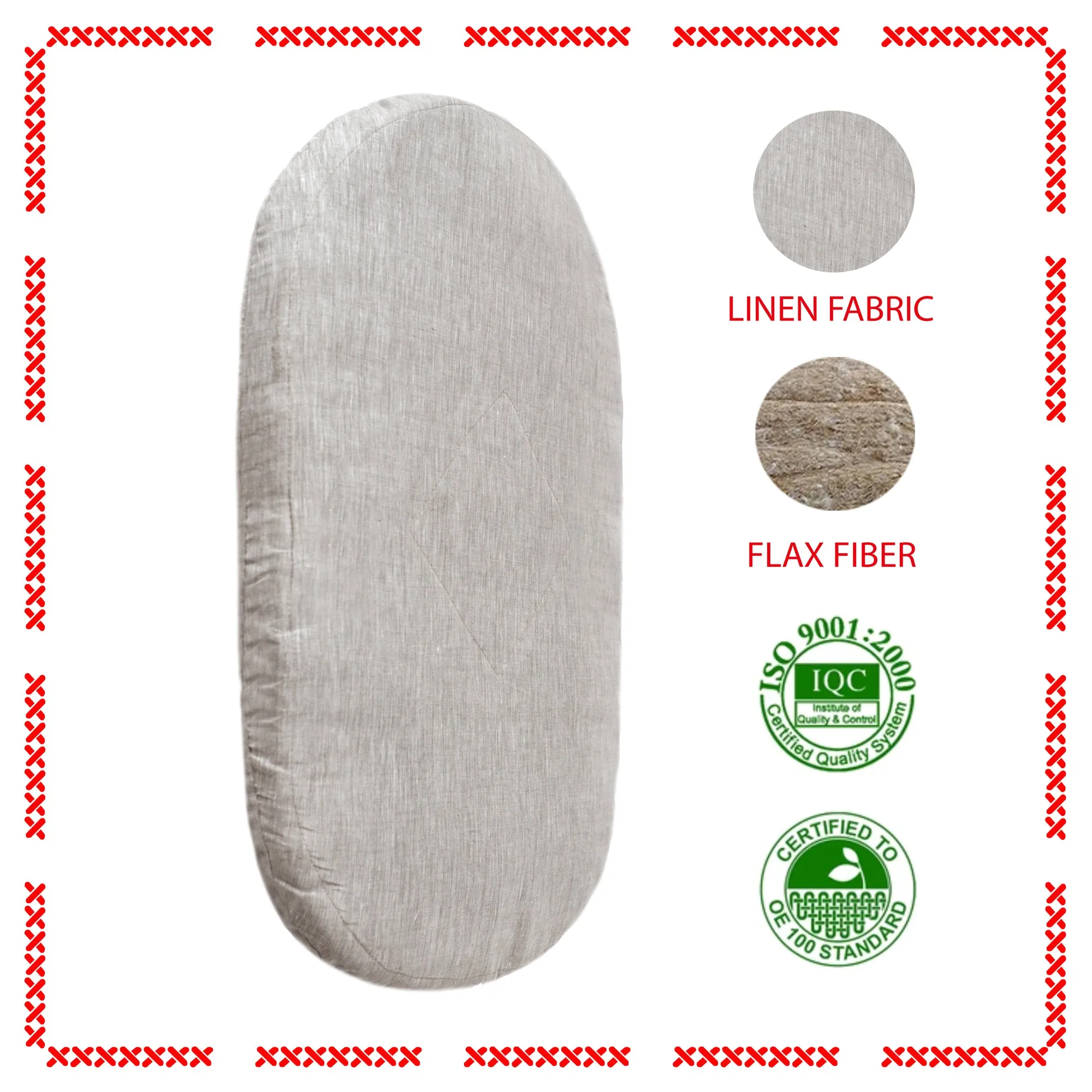 Organic Flax Baby Bassinet Mattress & Linen Bedding - END SIDS SET