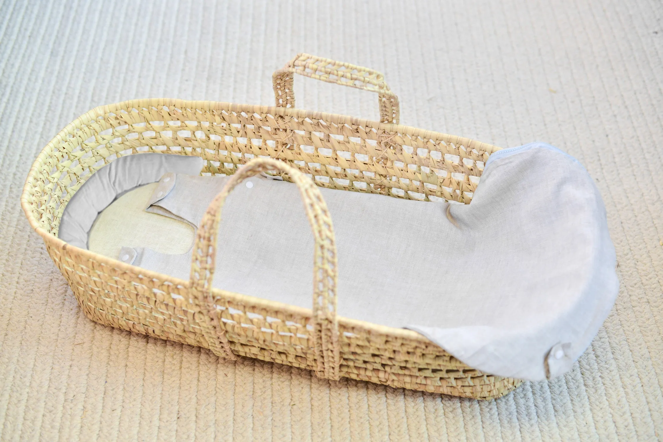 Organic Flax Baby Bassinet Mattress & Linen Bedding - END SIDS SET