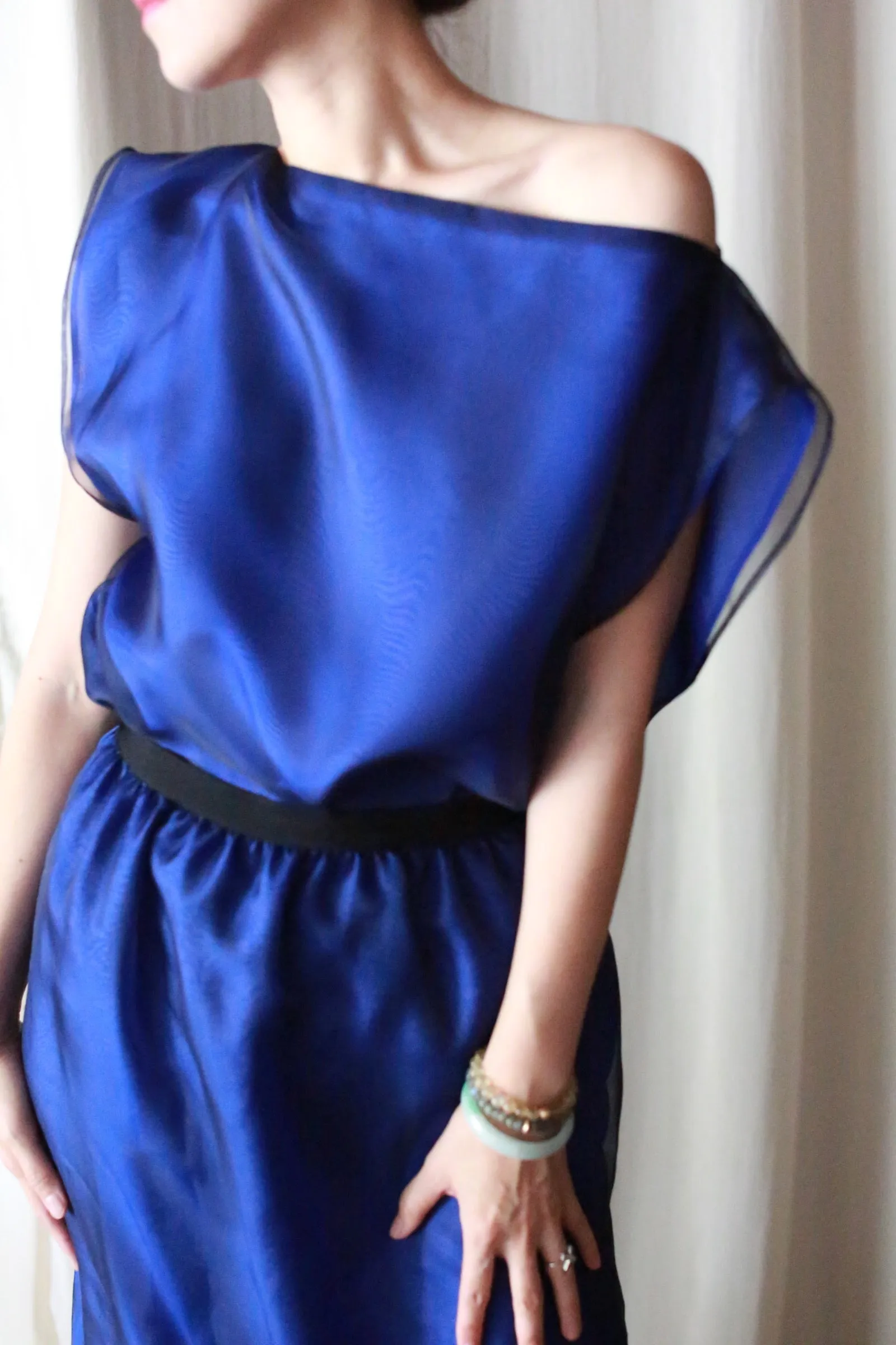 Organza Moonflower Top | Navy & Sapphire