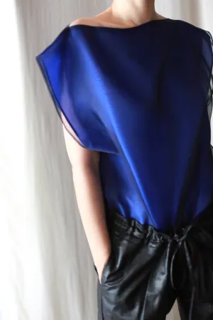 Organza Moonflower Top | Navy & Sapphire