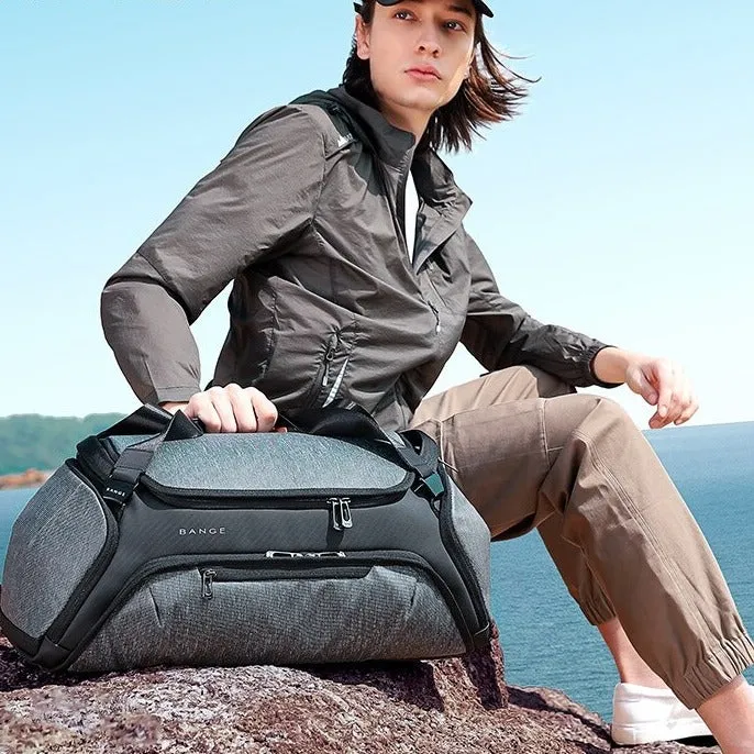 Oversized Travel Duffel Bag Gym Bag, 1680D Polyester, Black/Gray, 30L