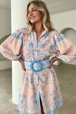 PALM SPRING SHORT DRESS BLUE