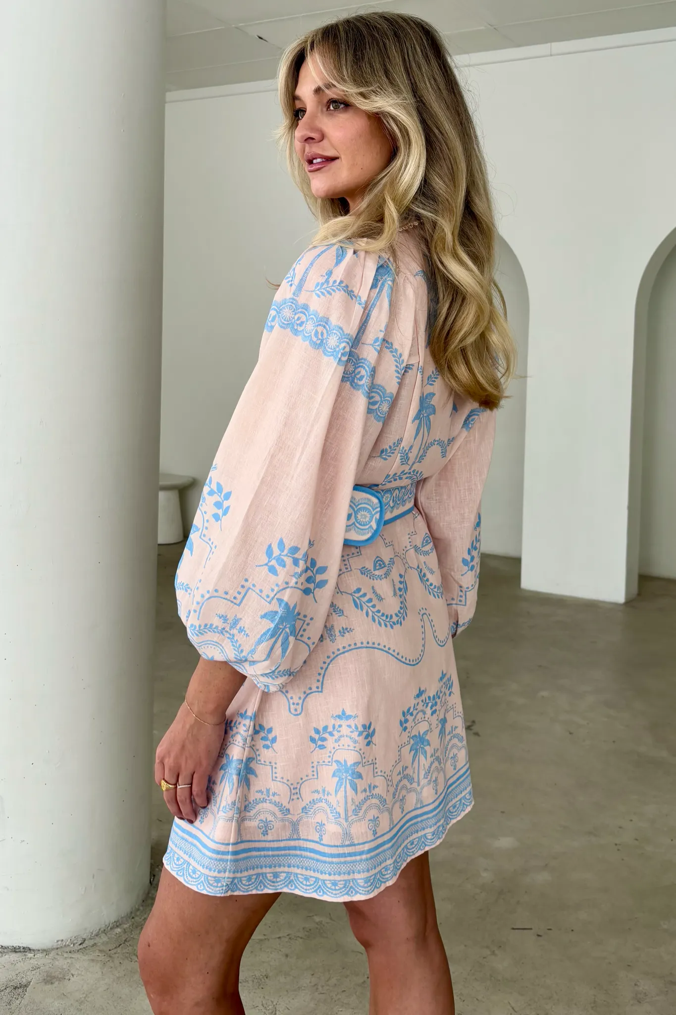 PALM SPRING SHORT DRESS BLUE
