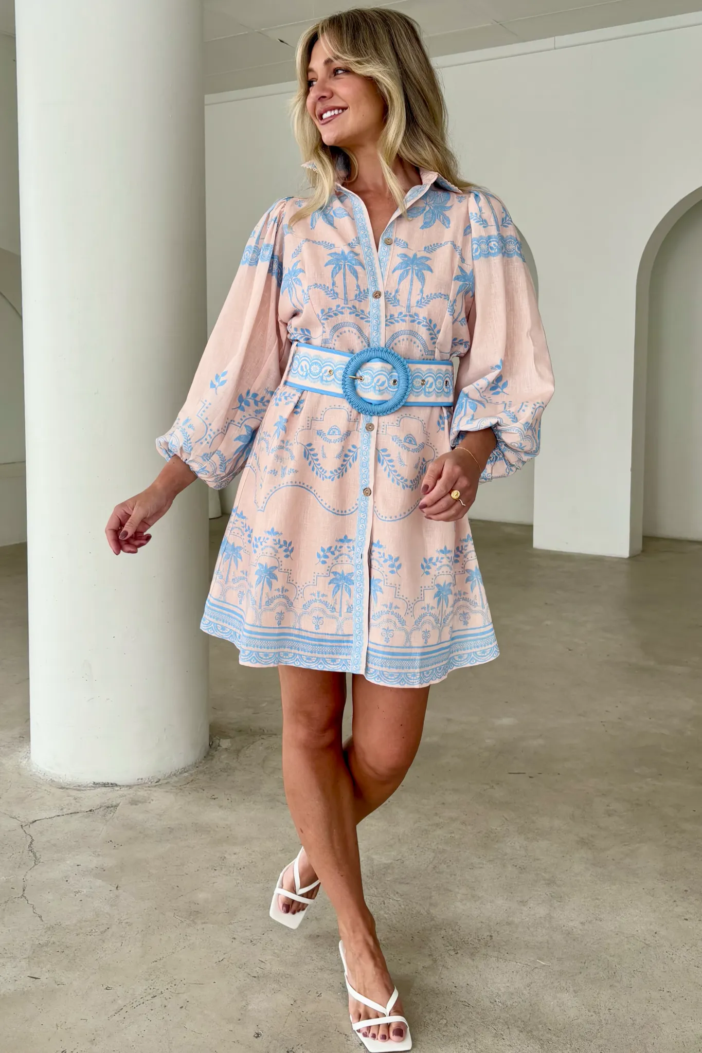PALM SPRING SHORT DRESS BLUE