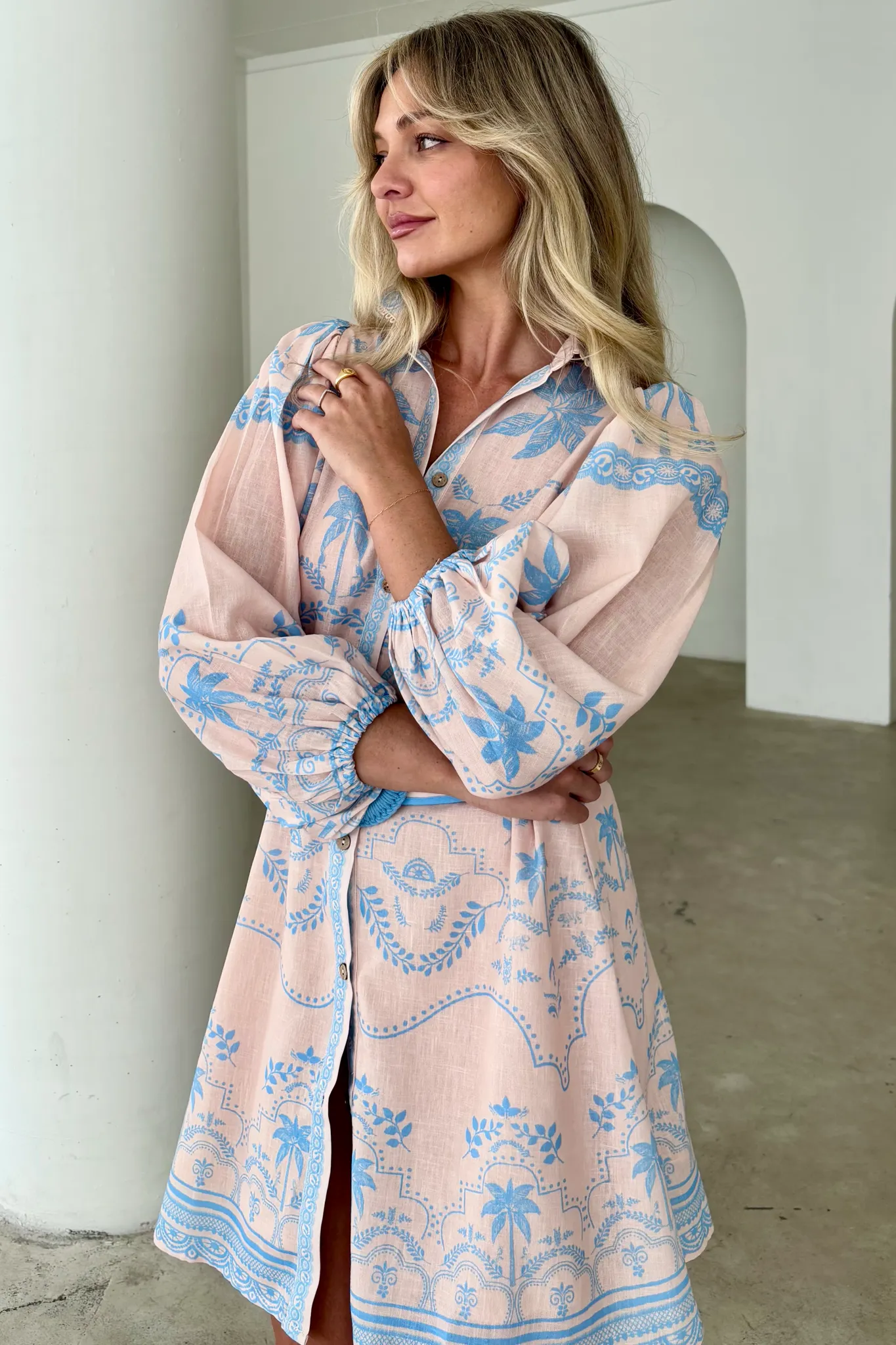 PALM SPRING SHORT DRESS BLUE