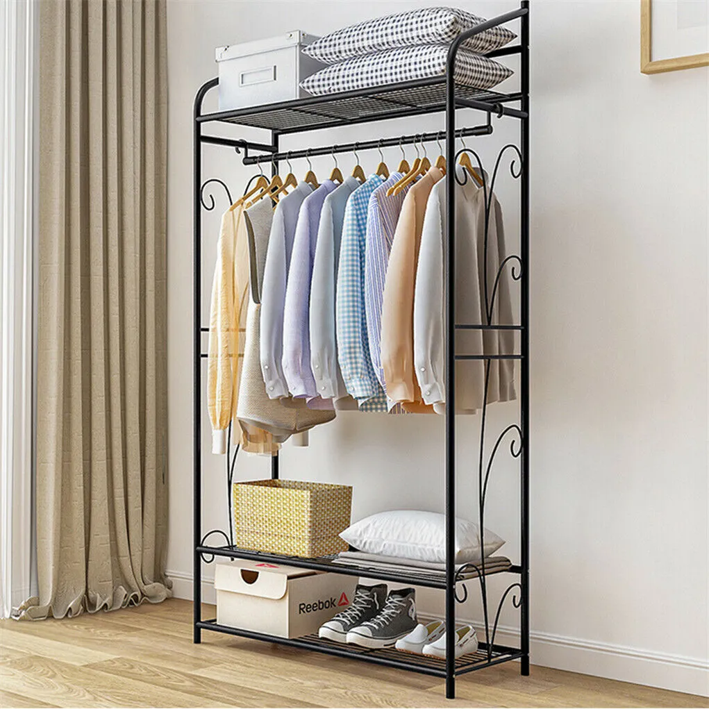 P&P Metal Open Wardrobe Simplicity Clothes Rack Garment Storage Hanger Shoe Organise