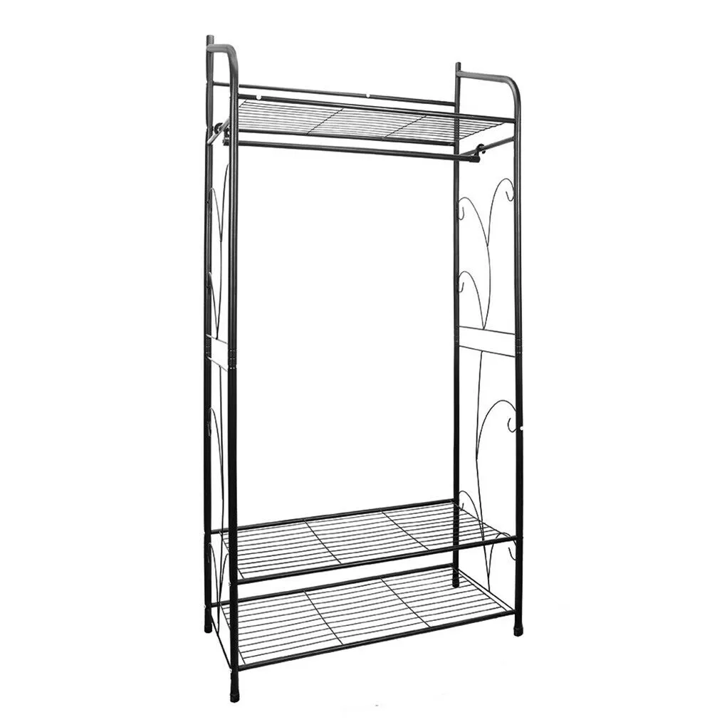 P&P Metal Open Wardrobe Simplicity Clothes Rack Garment Storage Hanger Shoe Organise