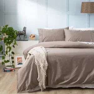 Park Avenue 500 Thread count Natural Bamboo Cotton Quilt Cover Set - Pewter