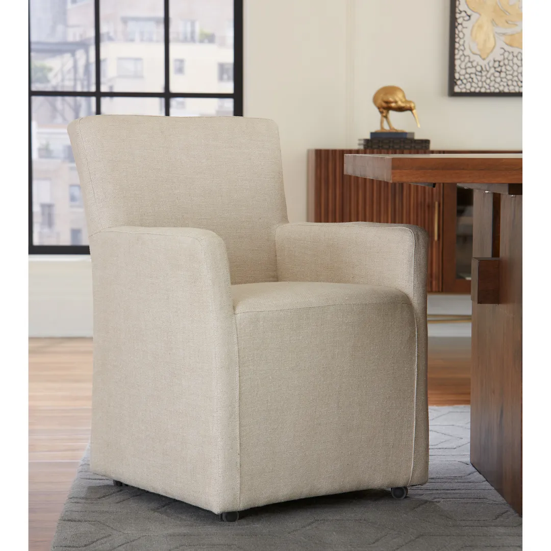 Peabody Rolling Arm Chair, Linen
