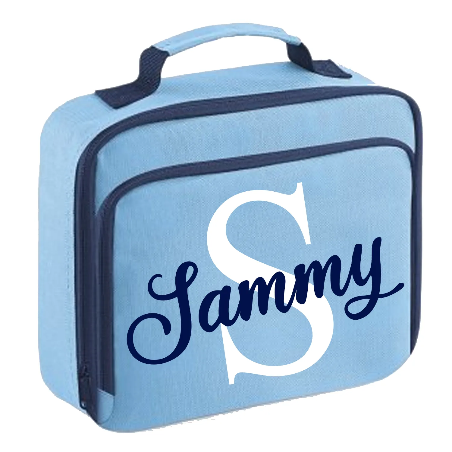 Personalised Initial Letter & Script Name Design Lunch Box Bag - other  colour options