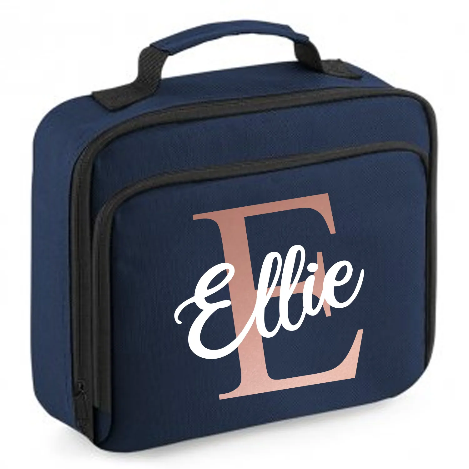 Personalised Initial Letter & Script Name Design Lunch Box Bag - other  colour options