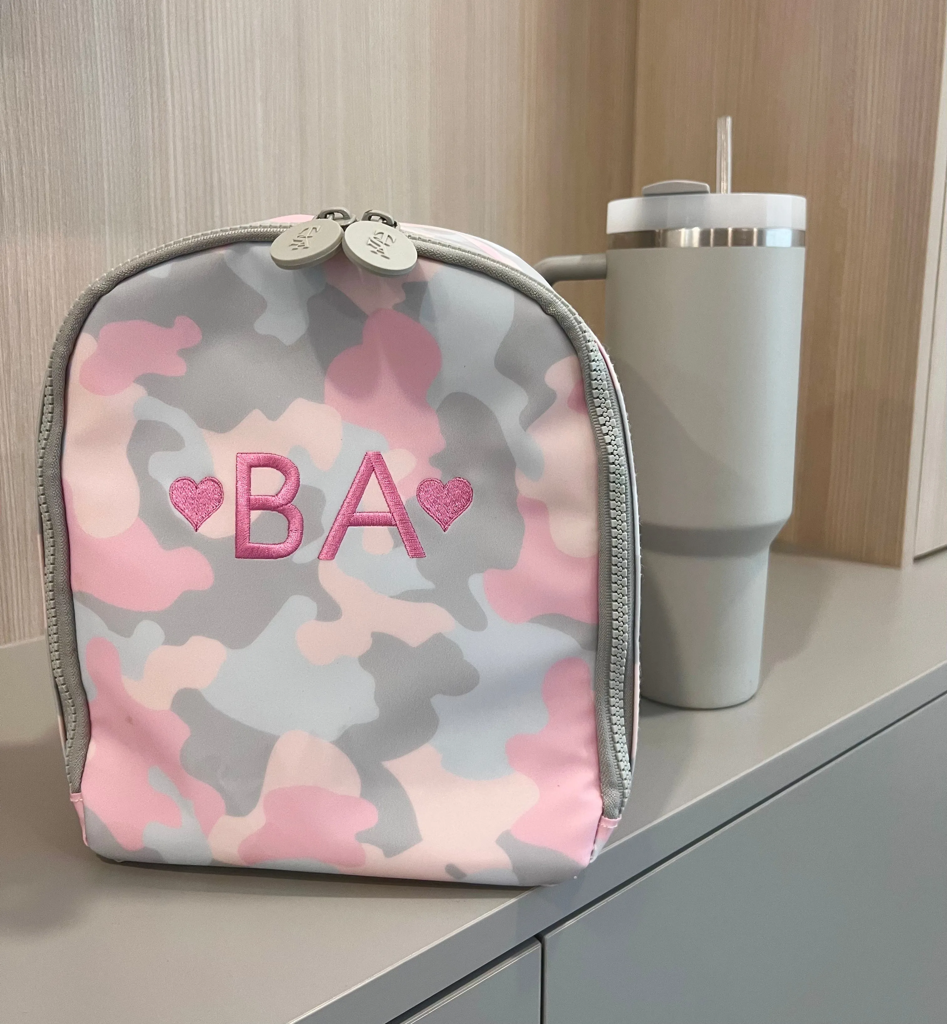 Personalized Nylon Pink Camo Lunch Sack