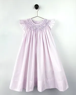 Petit Ami Pink & Lavender Swiss Dot Smocked Bishop 2pc Dress 12 18 24 Months Baby Girls